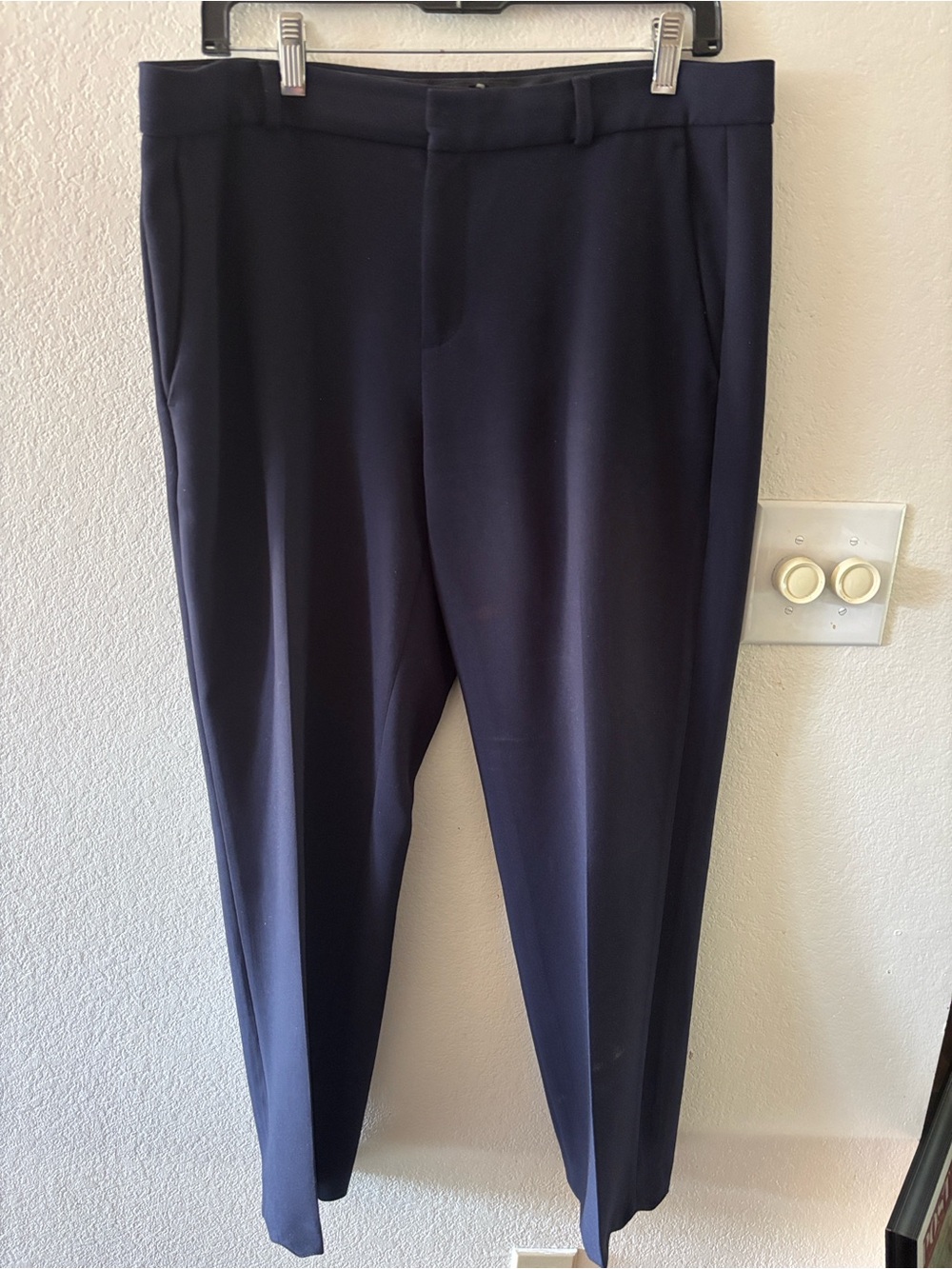 Banana Republic Navy Dress Pants with scallop hem, 38” waist to hem.